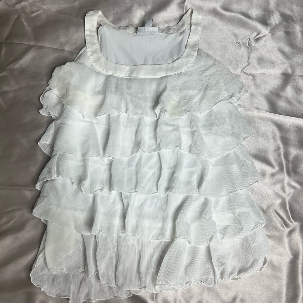 White Flare Tank Top